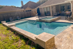 Plaster: Super Blue Quartz  / Coping:  Nordic Silver / Tile:  BDW-Ocean 6x6 / Spray Deck:  Silver